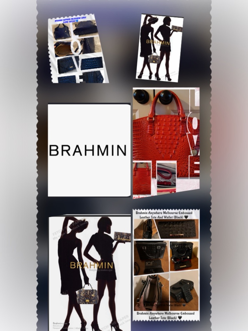 Brahmin Black Croc-Embossed Leather Tote with Matching Wallet - Picture 7 of 7